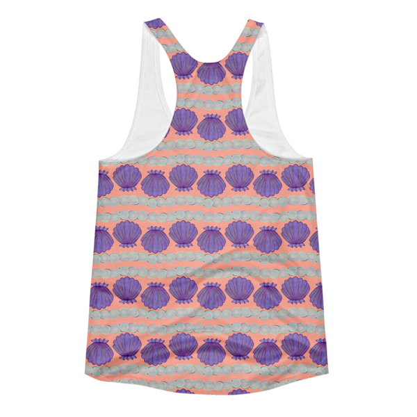 Shells and Pearls on Peach Women's Racerback Tank